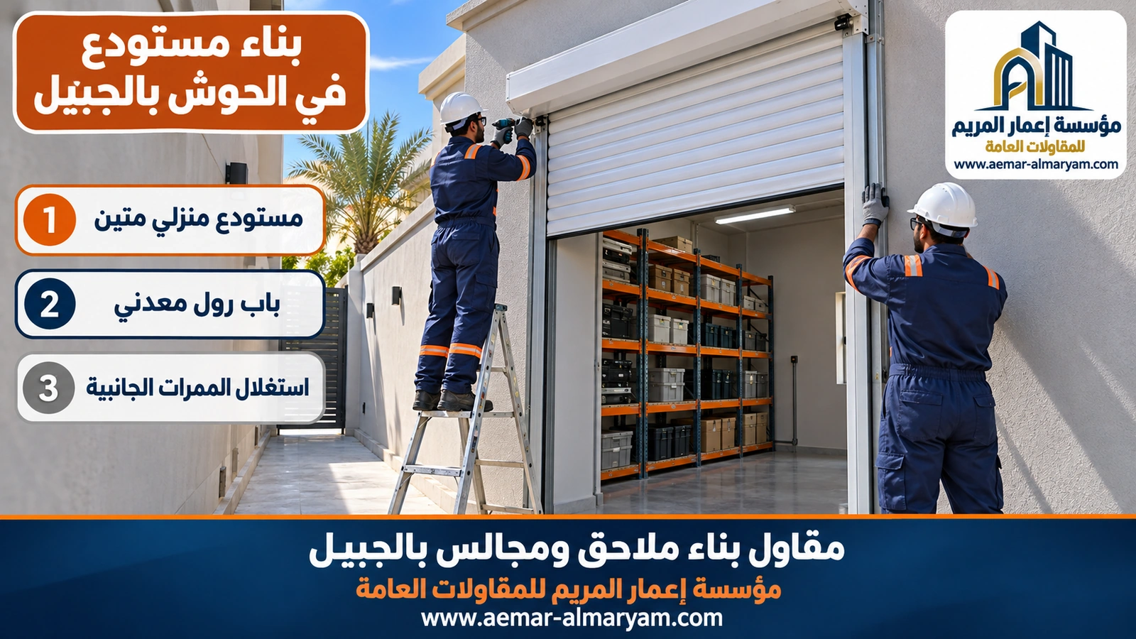 بناء مستودع في الحوش بالجبيل
