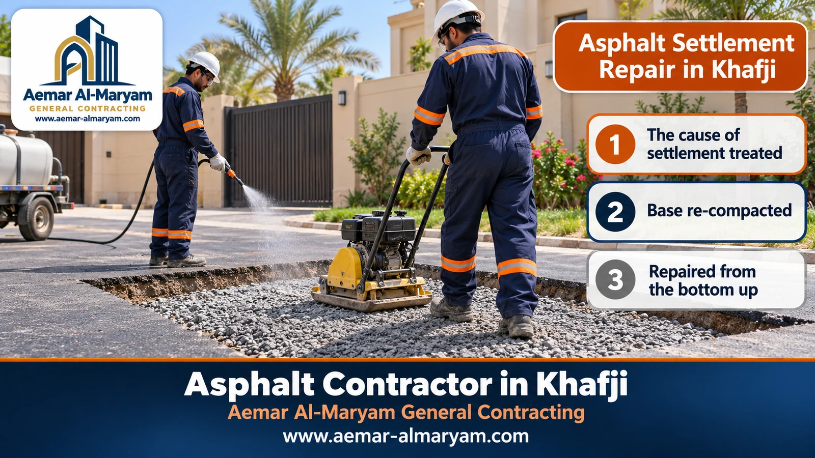 Asphalt Settlement Repair in Khafji