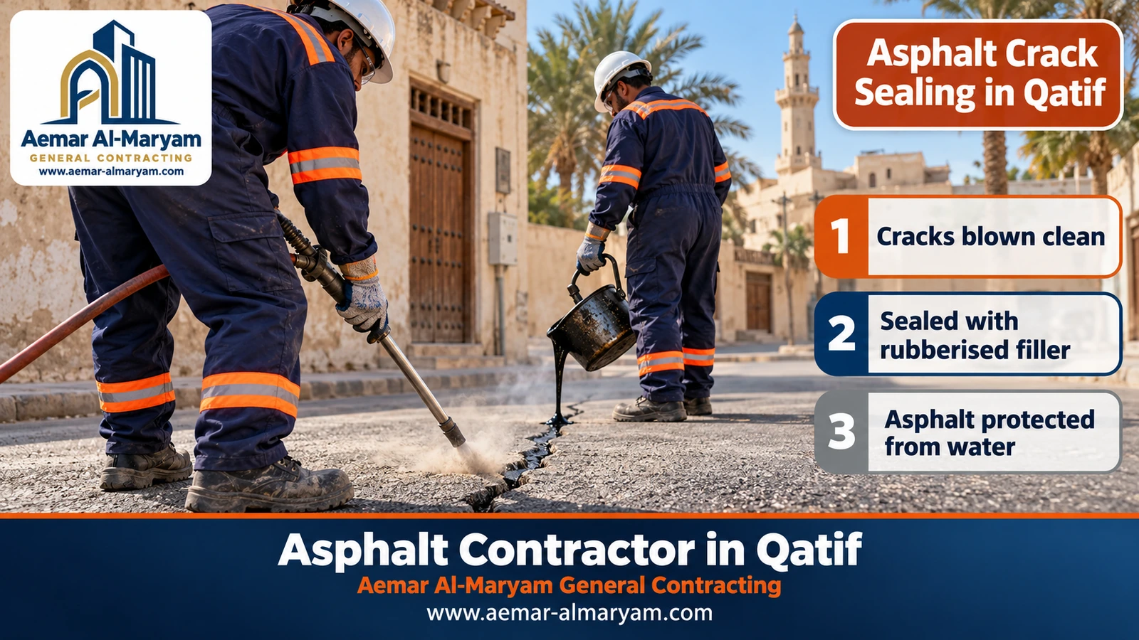 Asphalt Crack Sealing in Qatif
