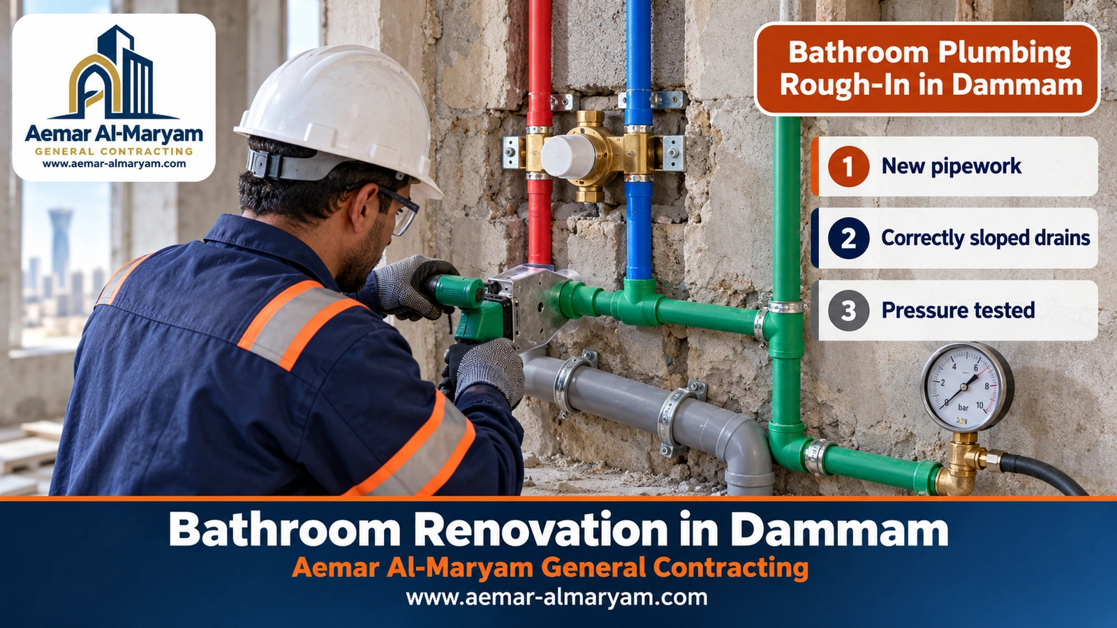 Bathroom Plumbing Rough-In in Dammam