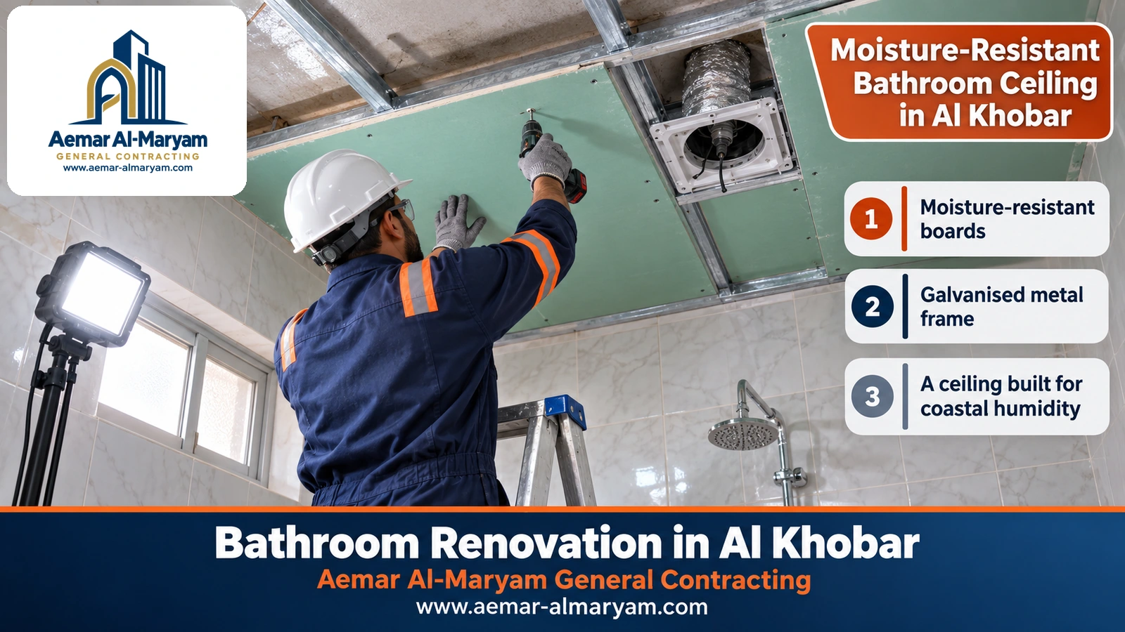 Moisture-Resistant Bathroom Ceiling in Al Khobar