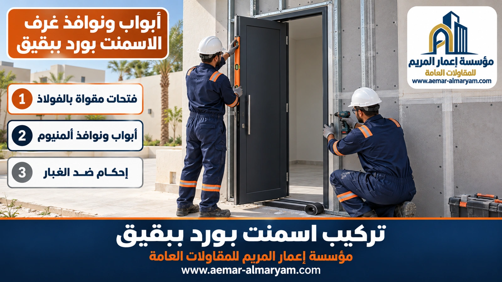 أبواب ونوافذ غرف الاسمنت بورد ببقيق