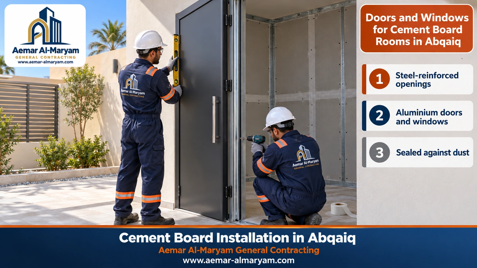 Doors and Windows for Cement Board Rooms in Abqaiq