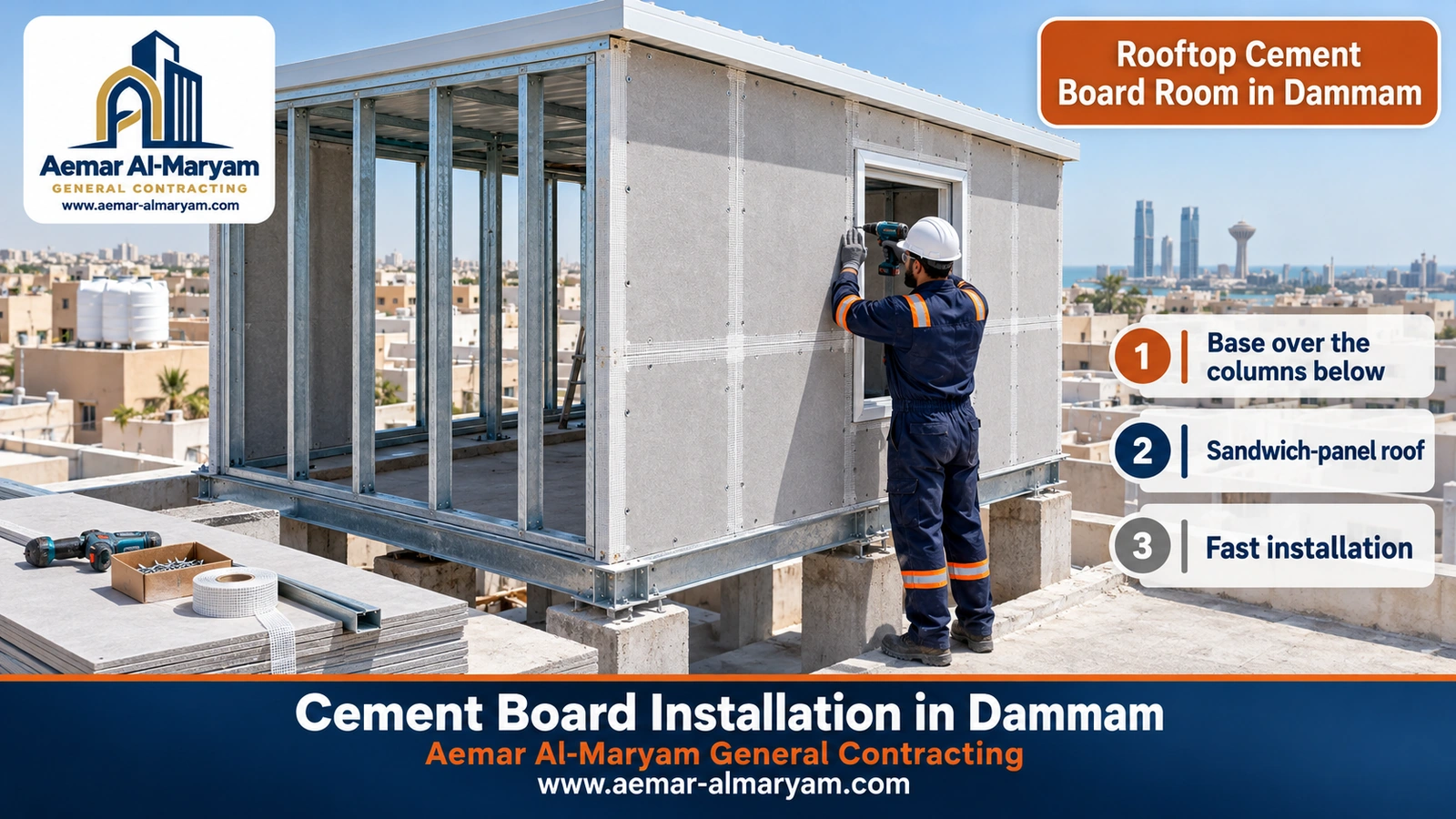 Rooftop Cement Board Room in Dammam