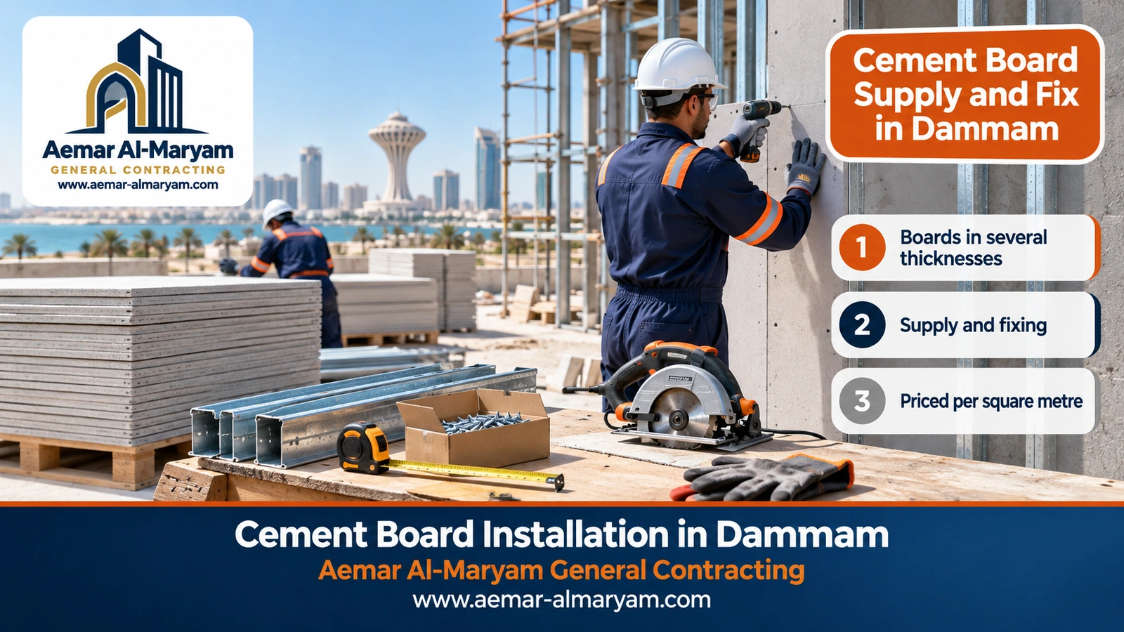 Cement Board Supply and Fix in Dammam