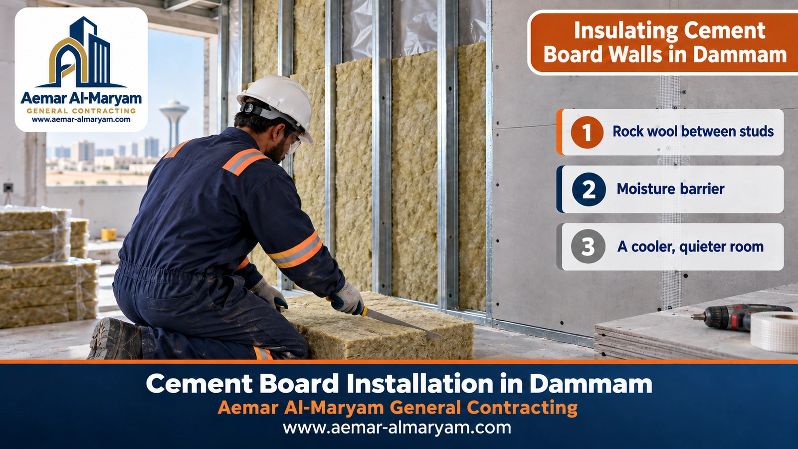 Insulating Cement Board Walls in Dammam