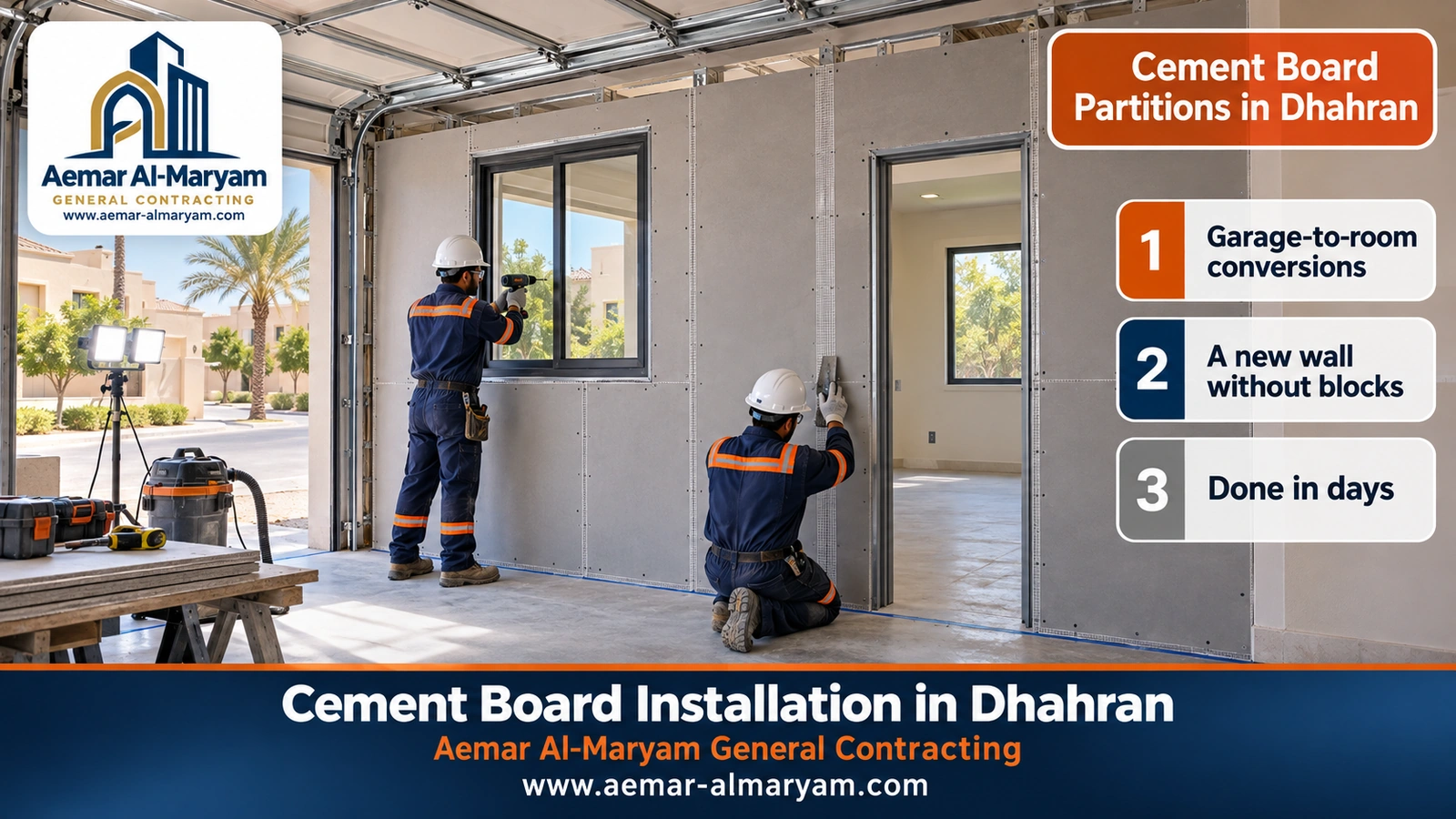 Cement Board Partitions in Dhahran