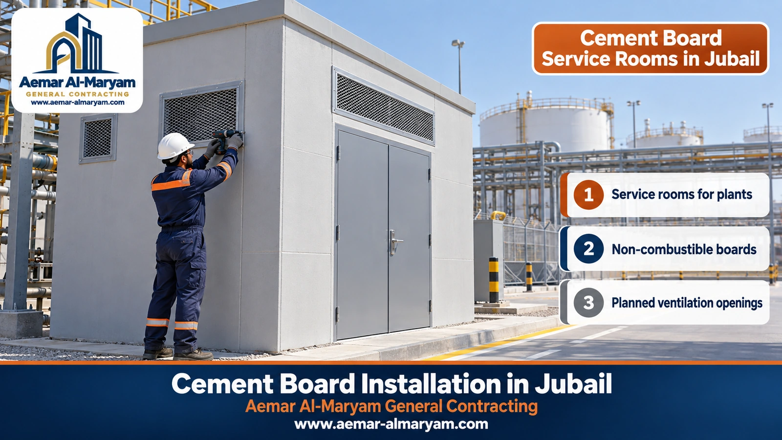 Cement Board Service Rooms in Jubail
