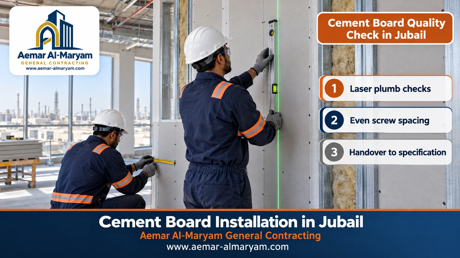 Cement Board Quality Check in Jubail