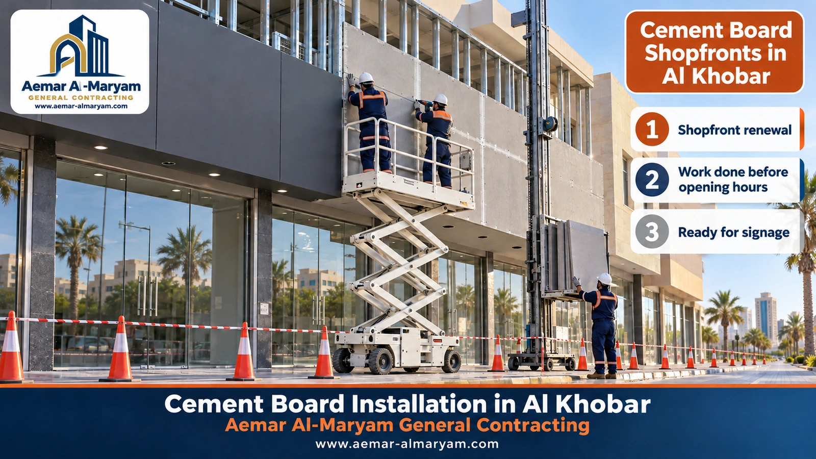 Cement Board Shopfronts in Al Khobar
