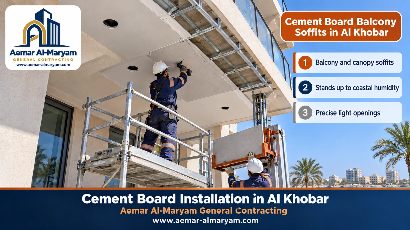 Cement Board Balcony Soffits in Al Khobar
