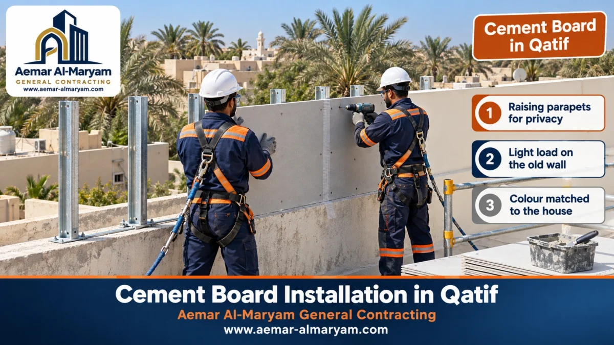 Cement Board Installation in Qatif
