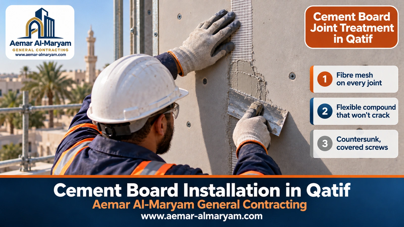 Cement Board Joint Treatment in Qatif