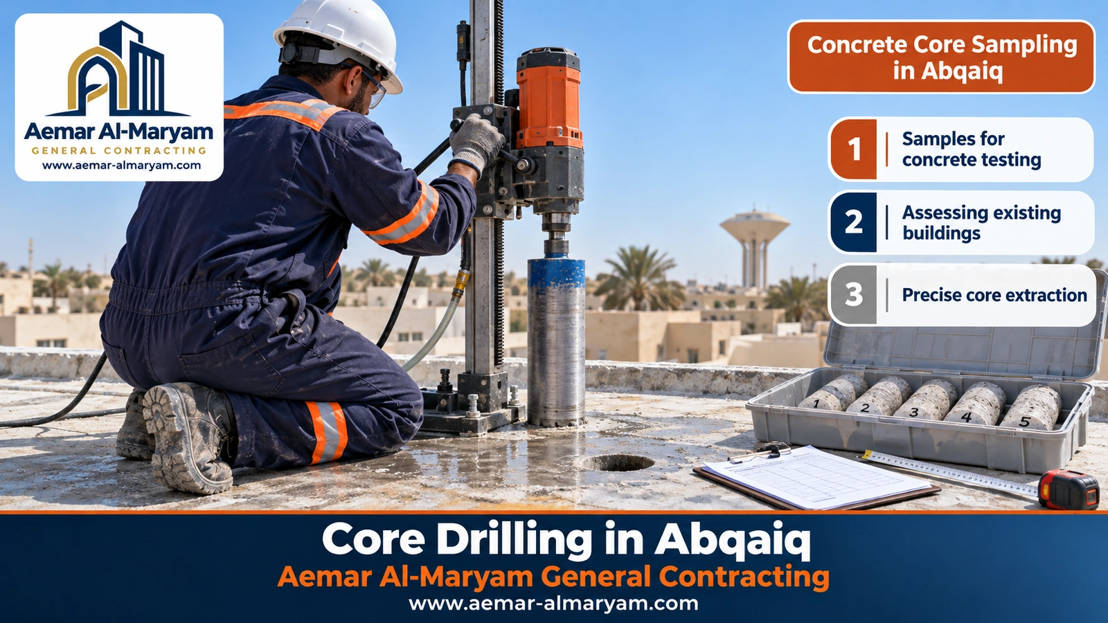 Concrete Core Sampling in Abqaiq