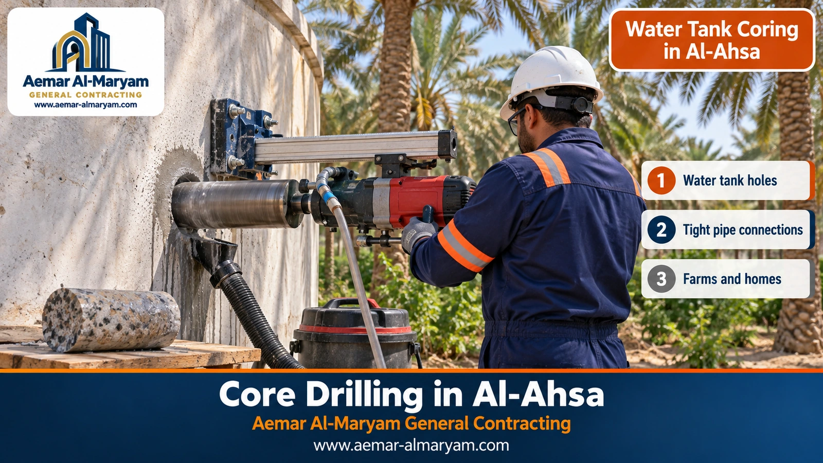 Water Tank Coring in Al-Ahsa