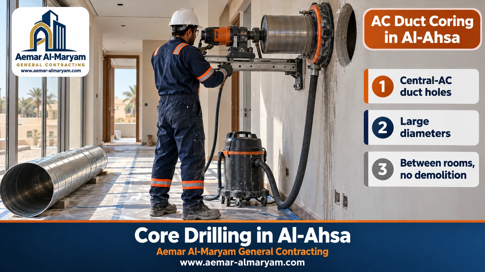 AC Duct Coring in Al-Ahsa