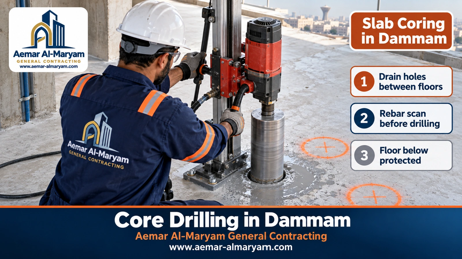 Slab coring in Dammam