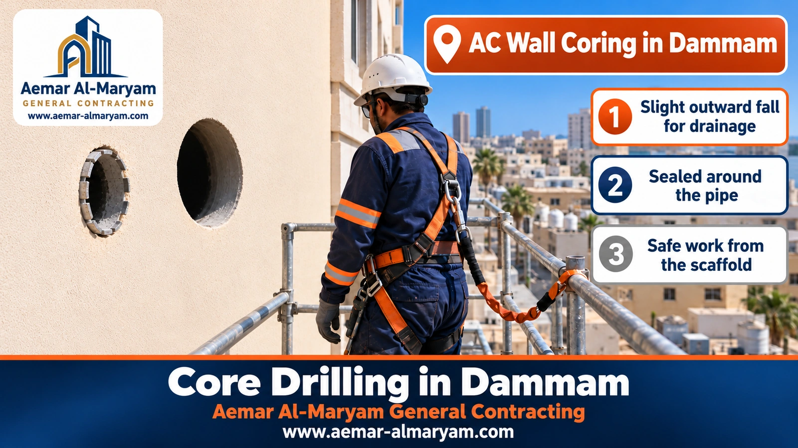 AC wall coring in Dammam
