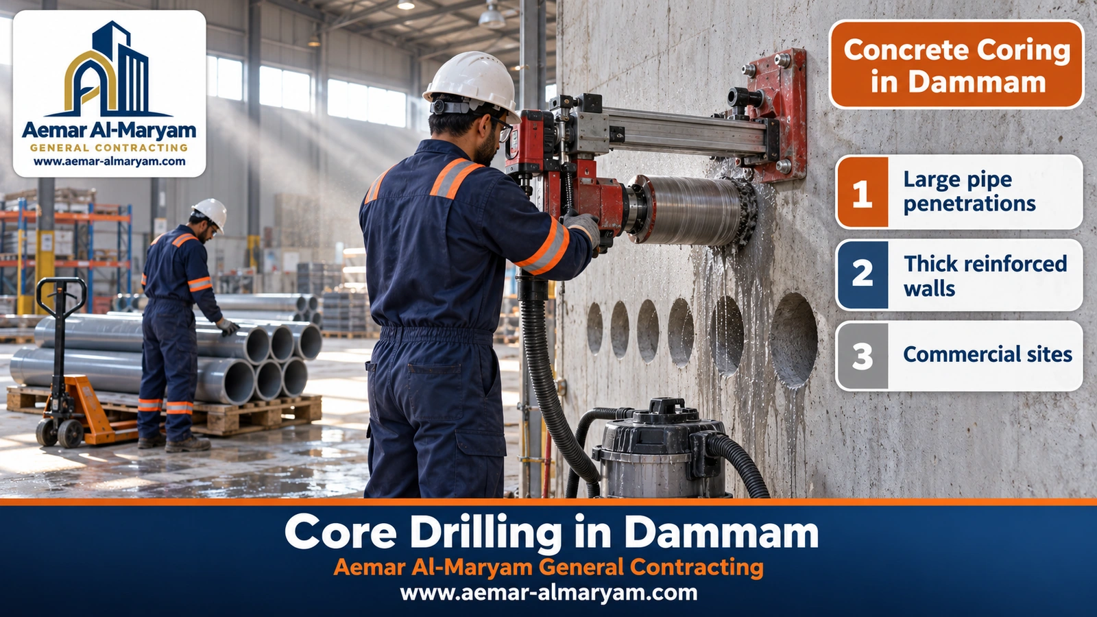 Concrete coring in Dammam