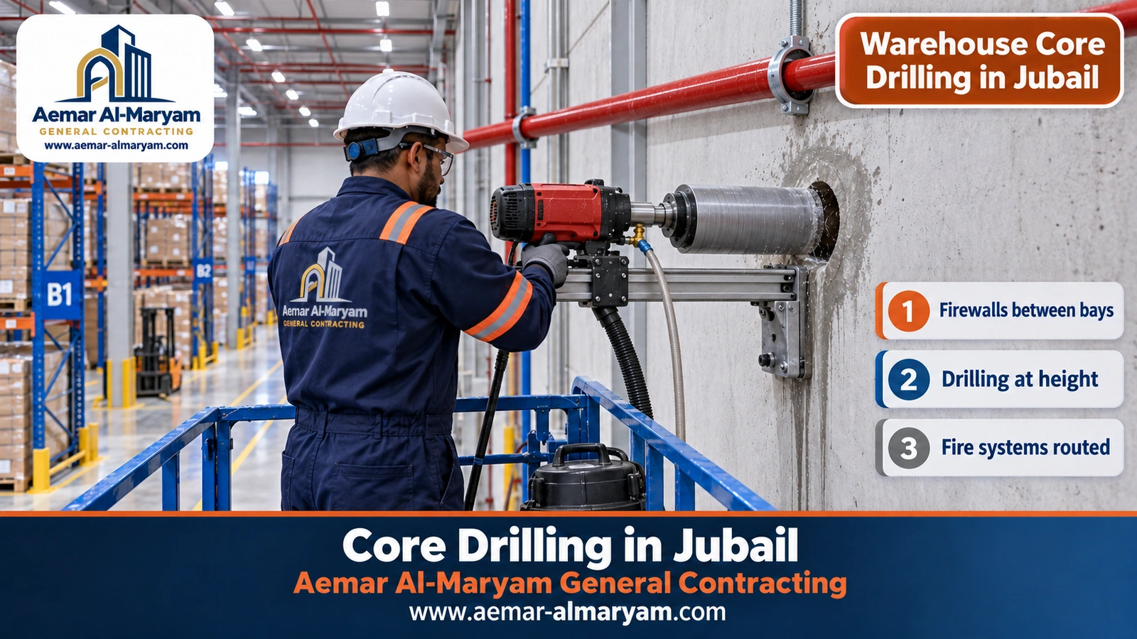 Warehouse Core Drilling in Jubail