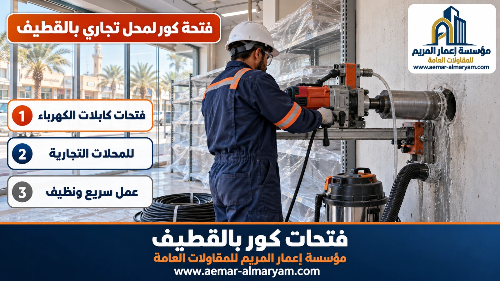 فتحة كور لمحل تجاري بالقطيف