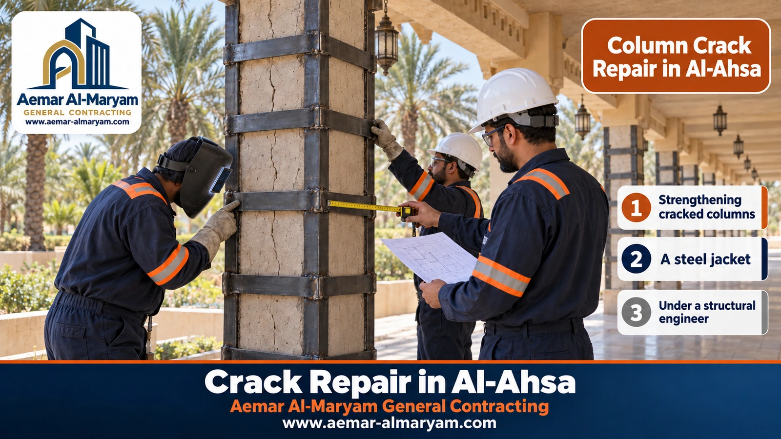 Column Crack Repair in Al-Ahsa