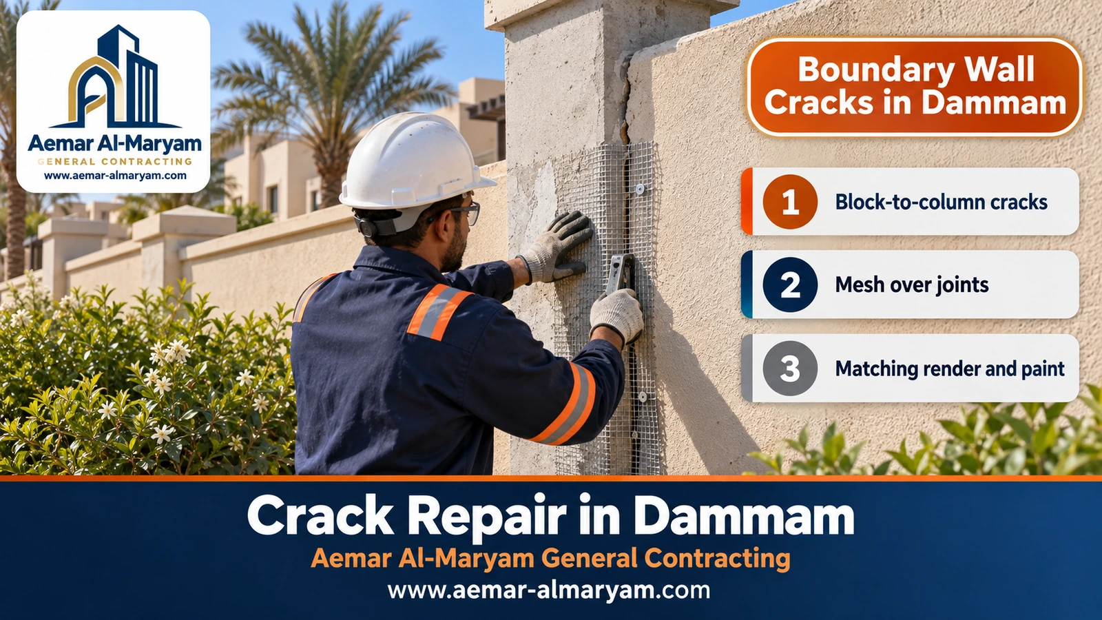 Boundary Wall Cracks in Dammam