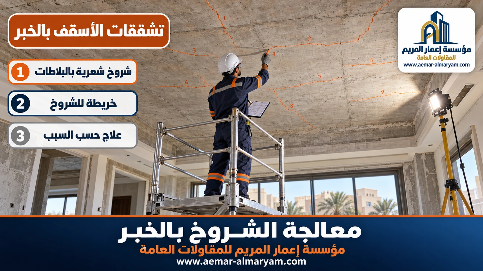 تشققات الأسقف بالخبر