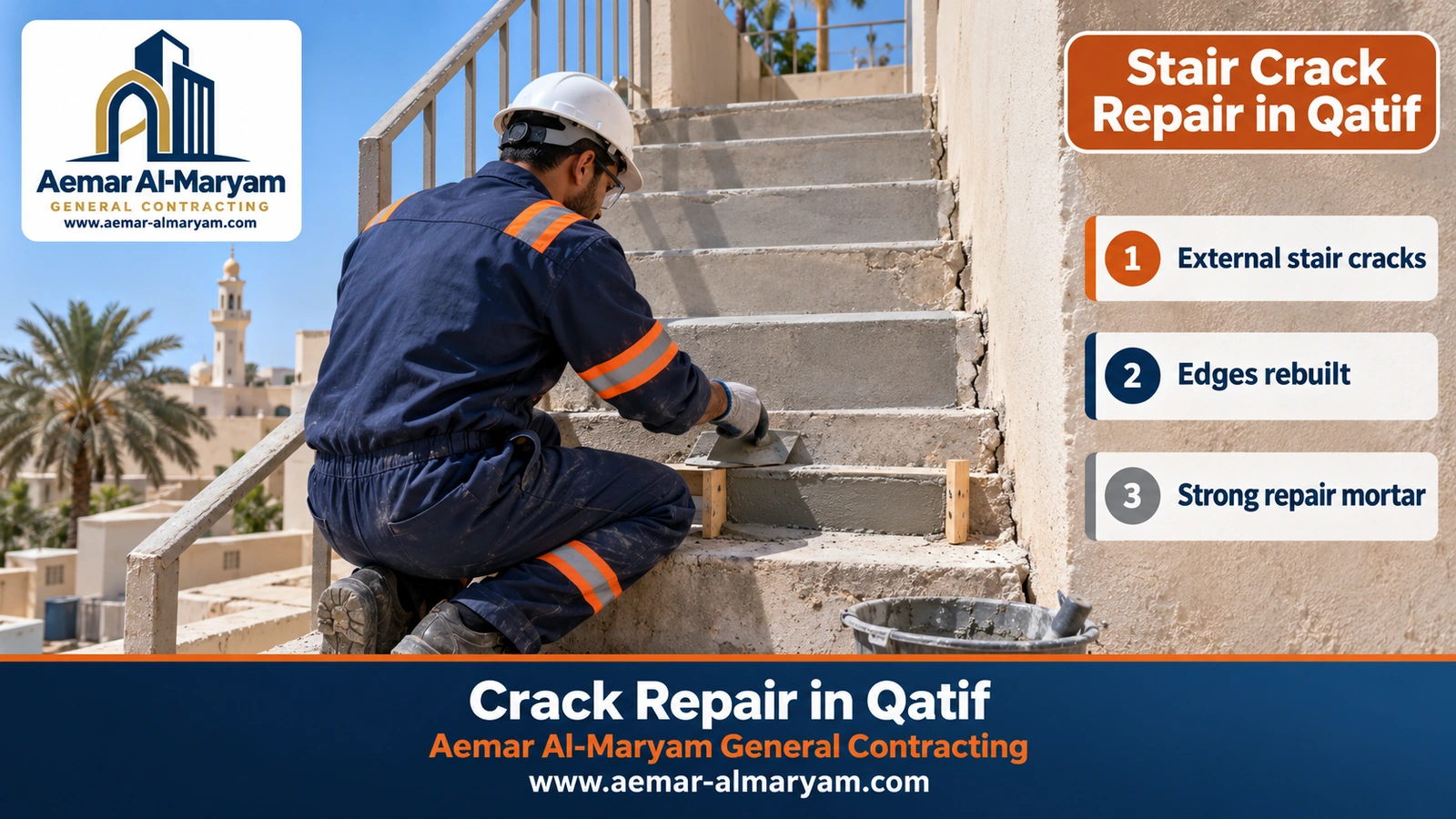 Stair Crack Repair in Qatif