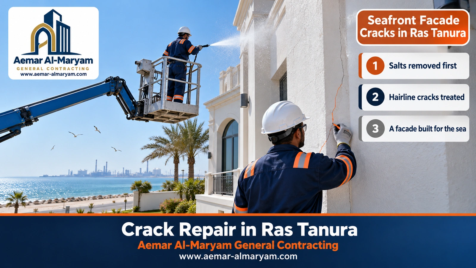 Seafront Facade Cracks in Ras Tanura