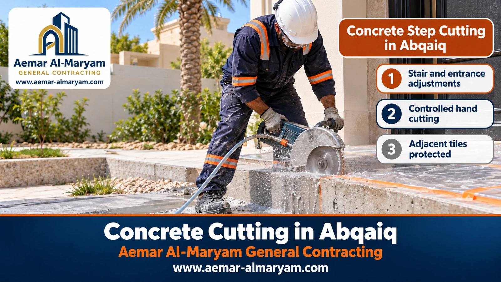 Concrete Step Cutting in Abqaiq