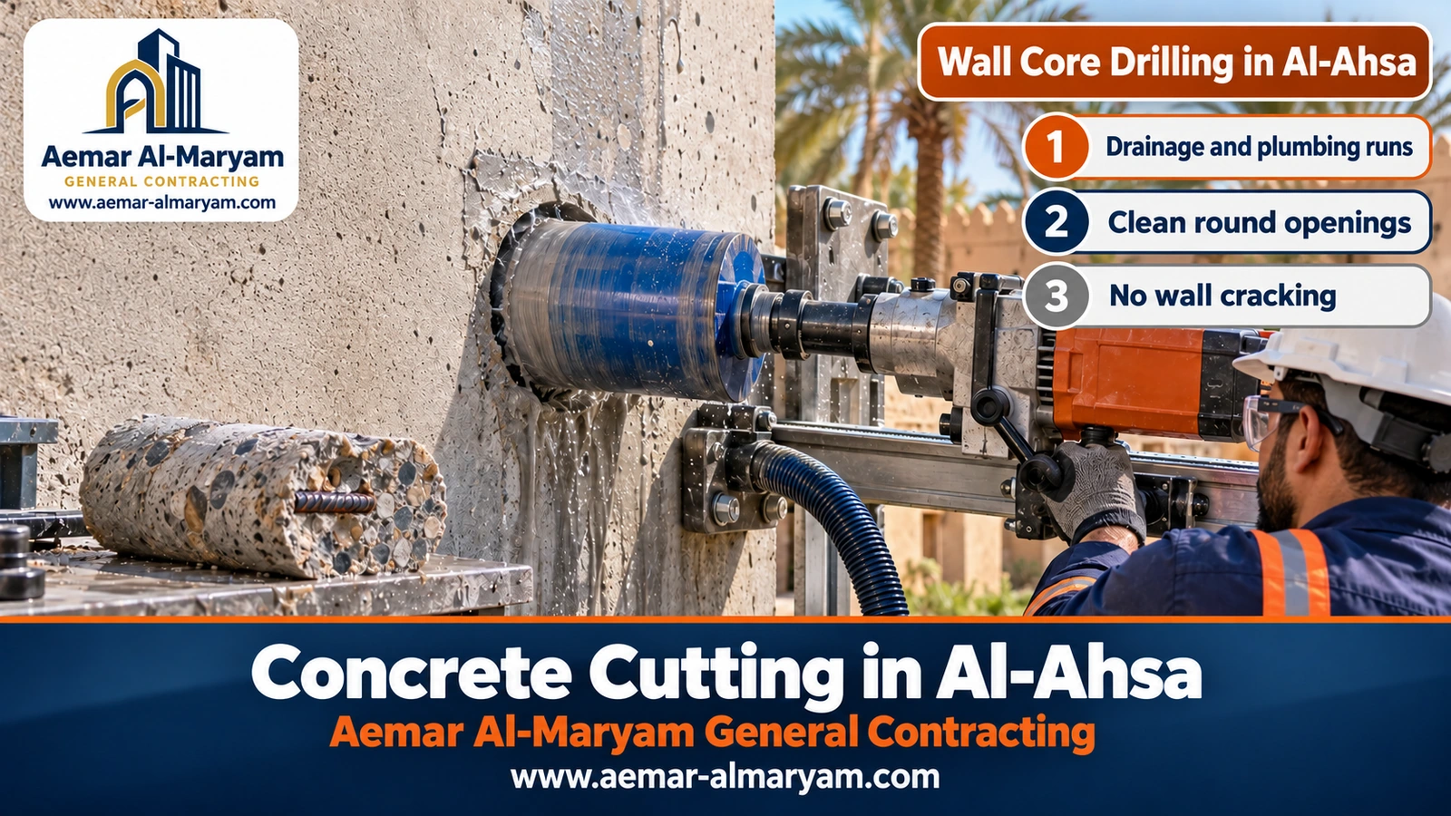Wall Core Drilling in Al-Ahsa