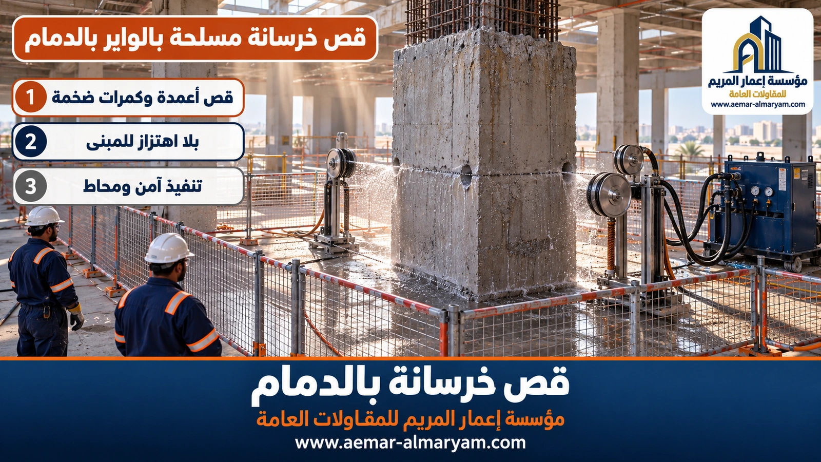قص خرسانة مسلحة بالواير بالدمام
