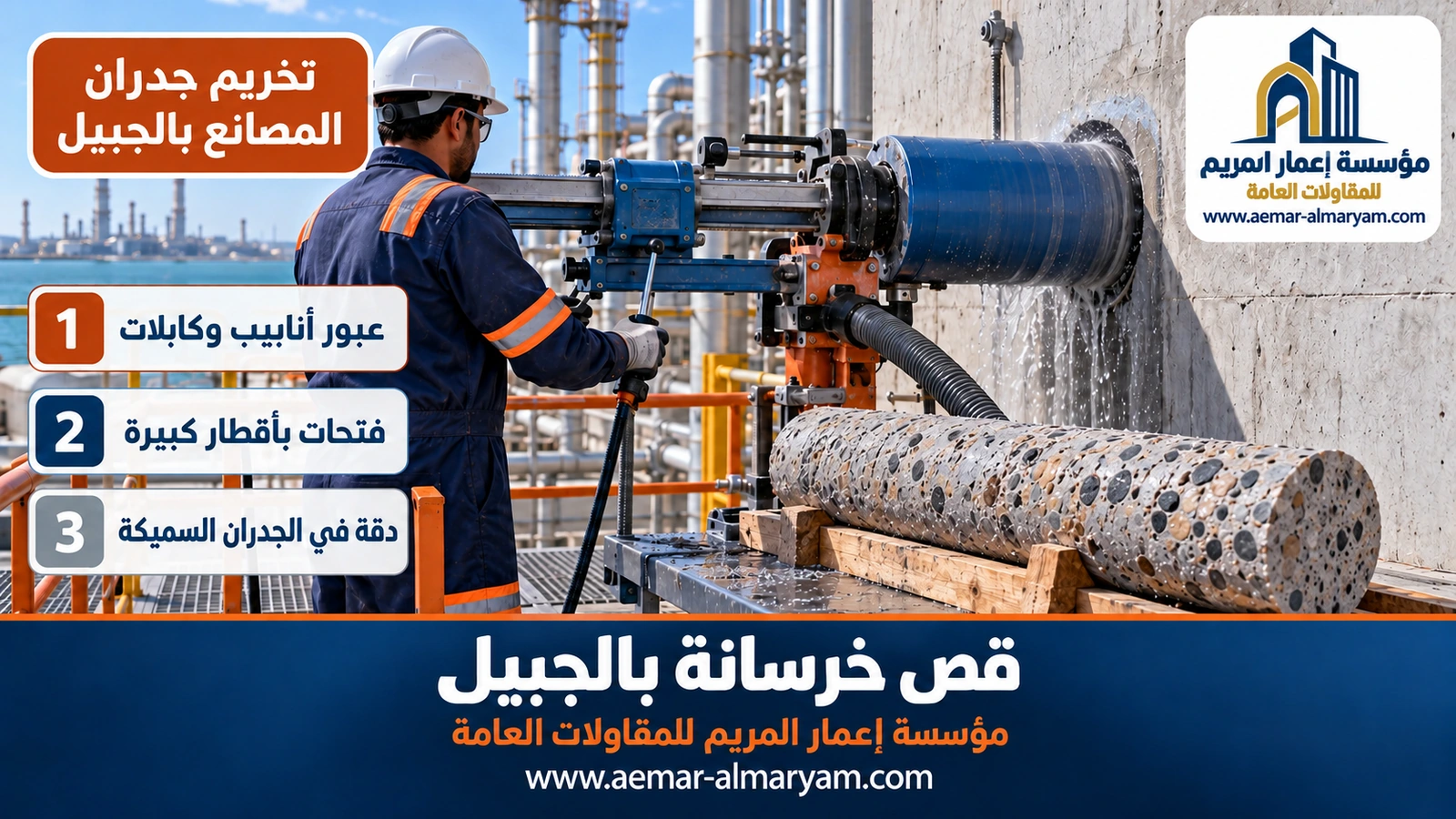 تخريم جدران المصانع بالجبيل