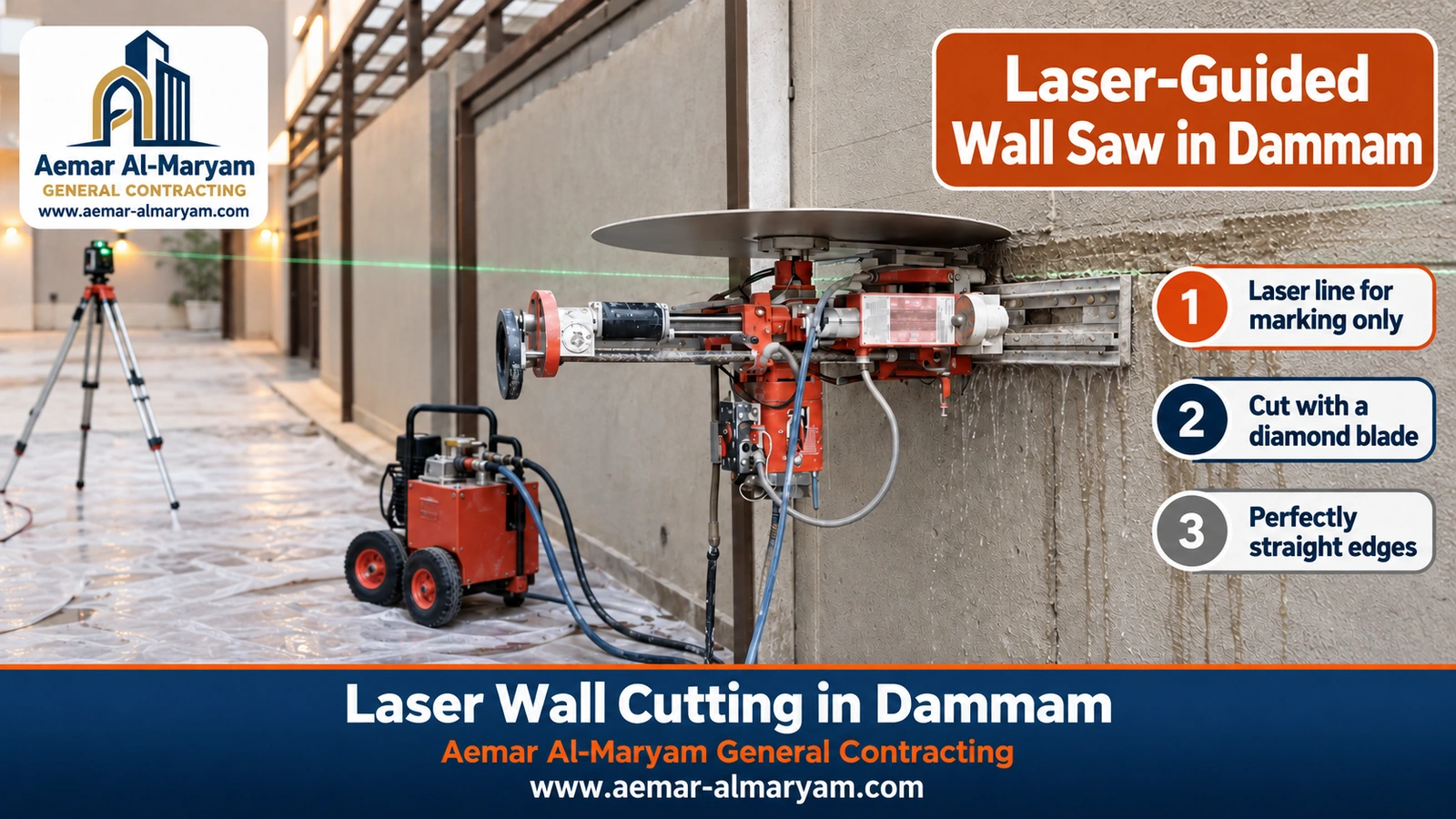 Laser-Guided Wall Saw in Dammam