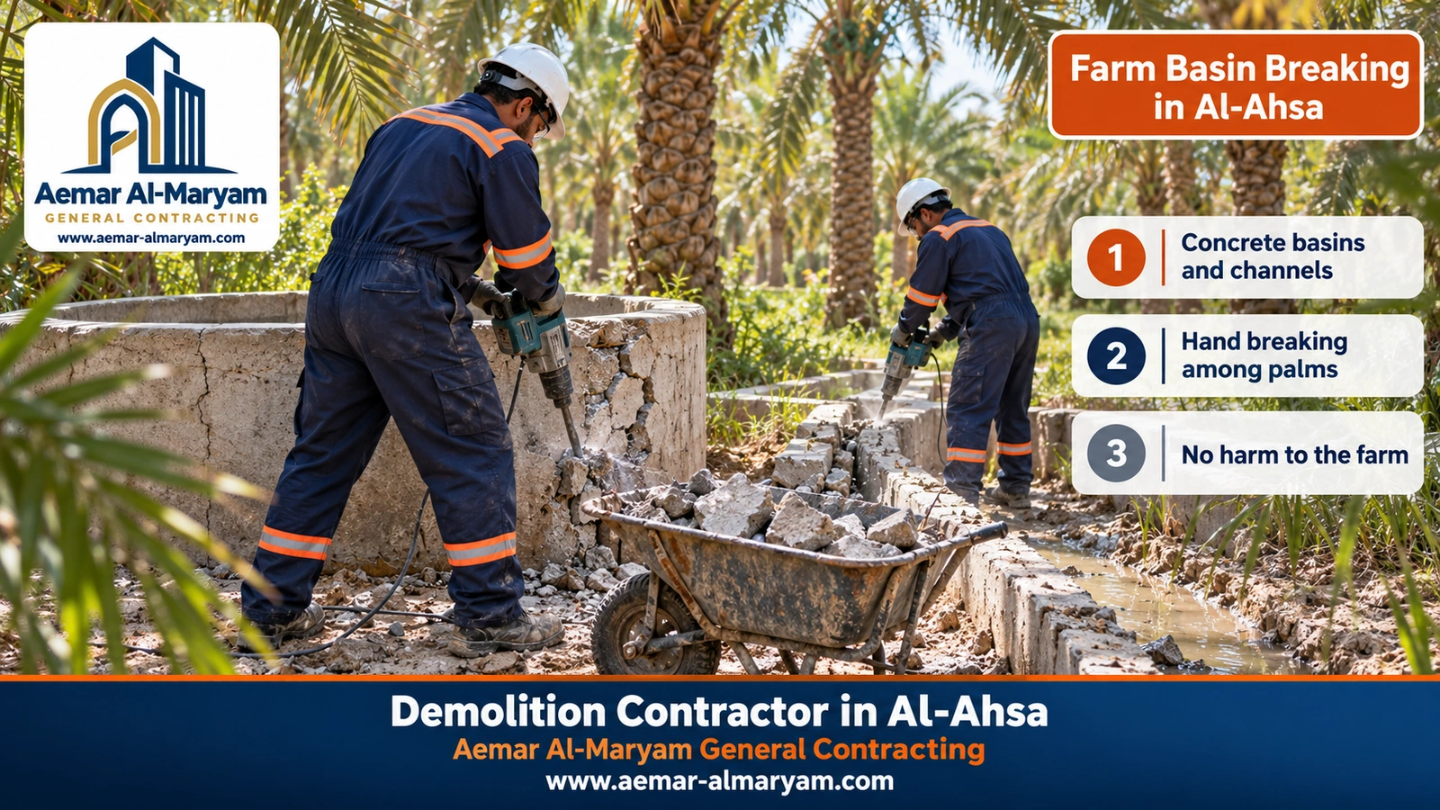 Farm Basin Breaking in Al-Ahsa