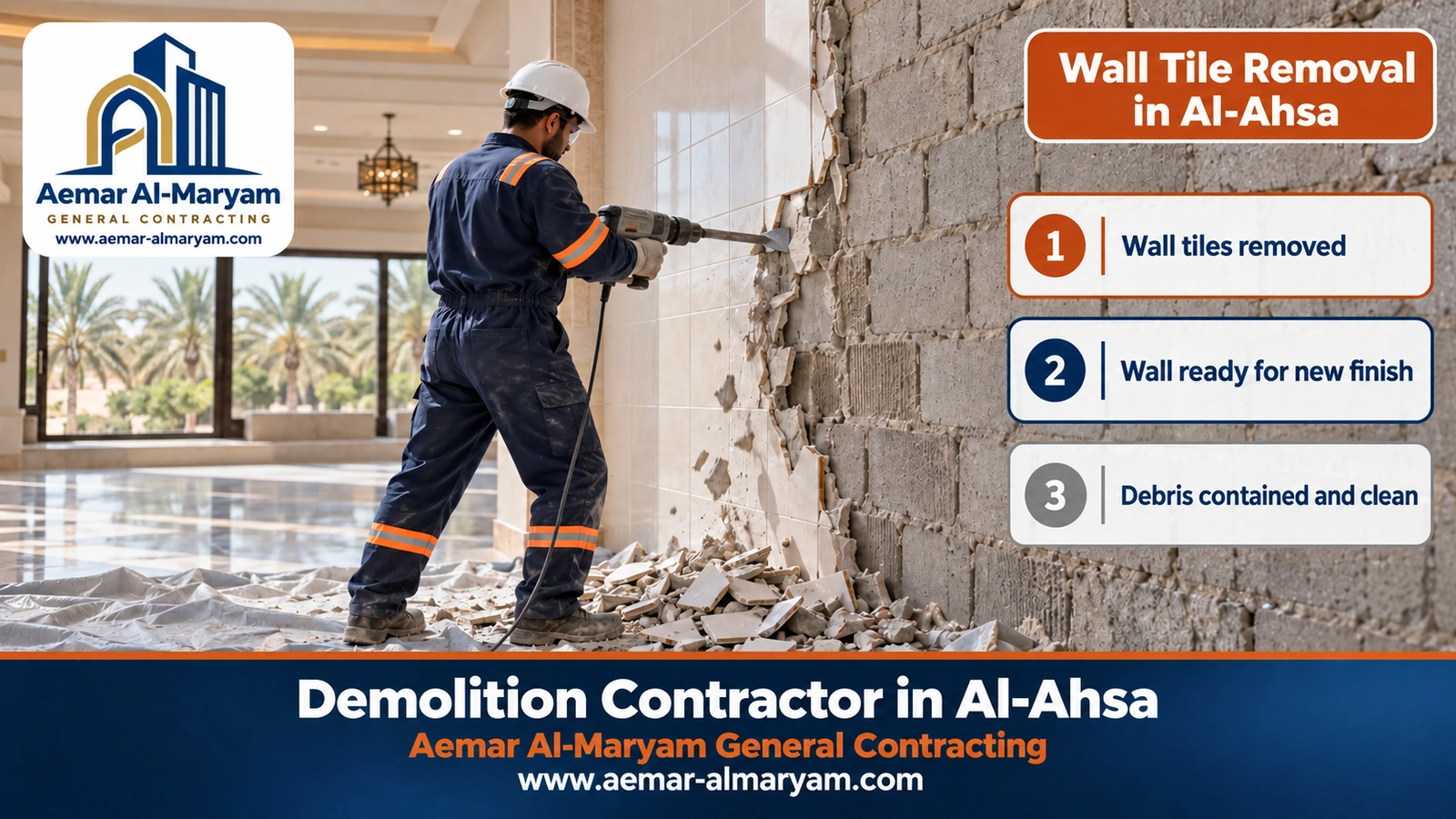 Wall Tile Removal in Al-Ahsa