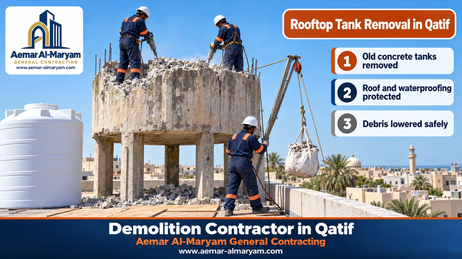 Rooftop Tank Removal in Qatif