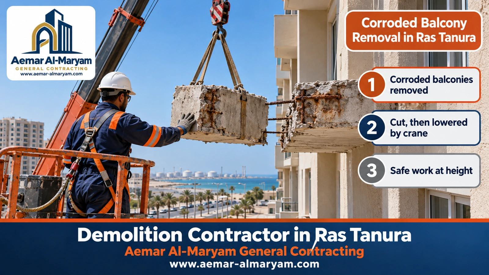 Corroded Balcony Removal in Ras Tanura