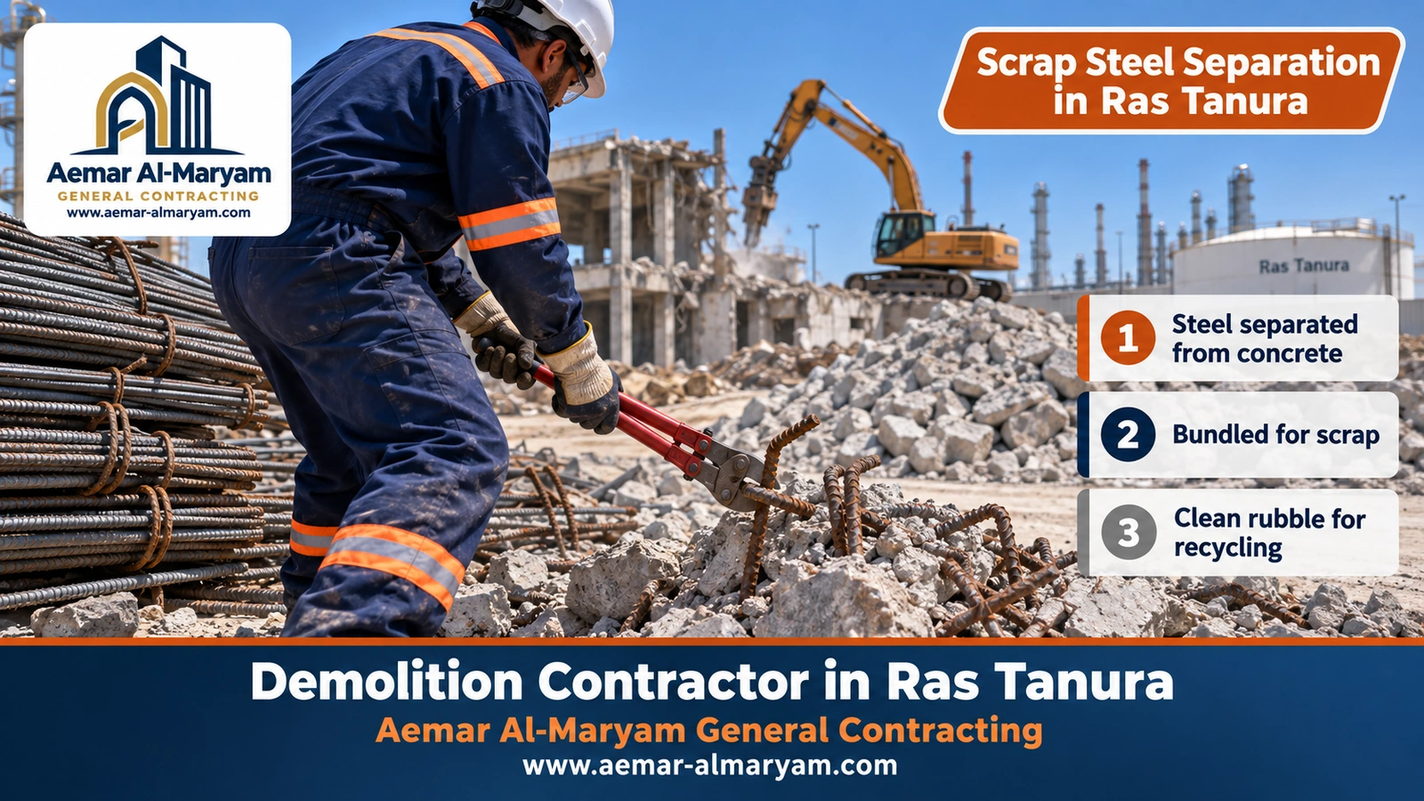 Scrap Steel Separation in Ras Tanura