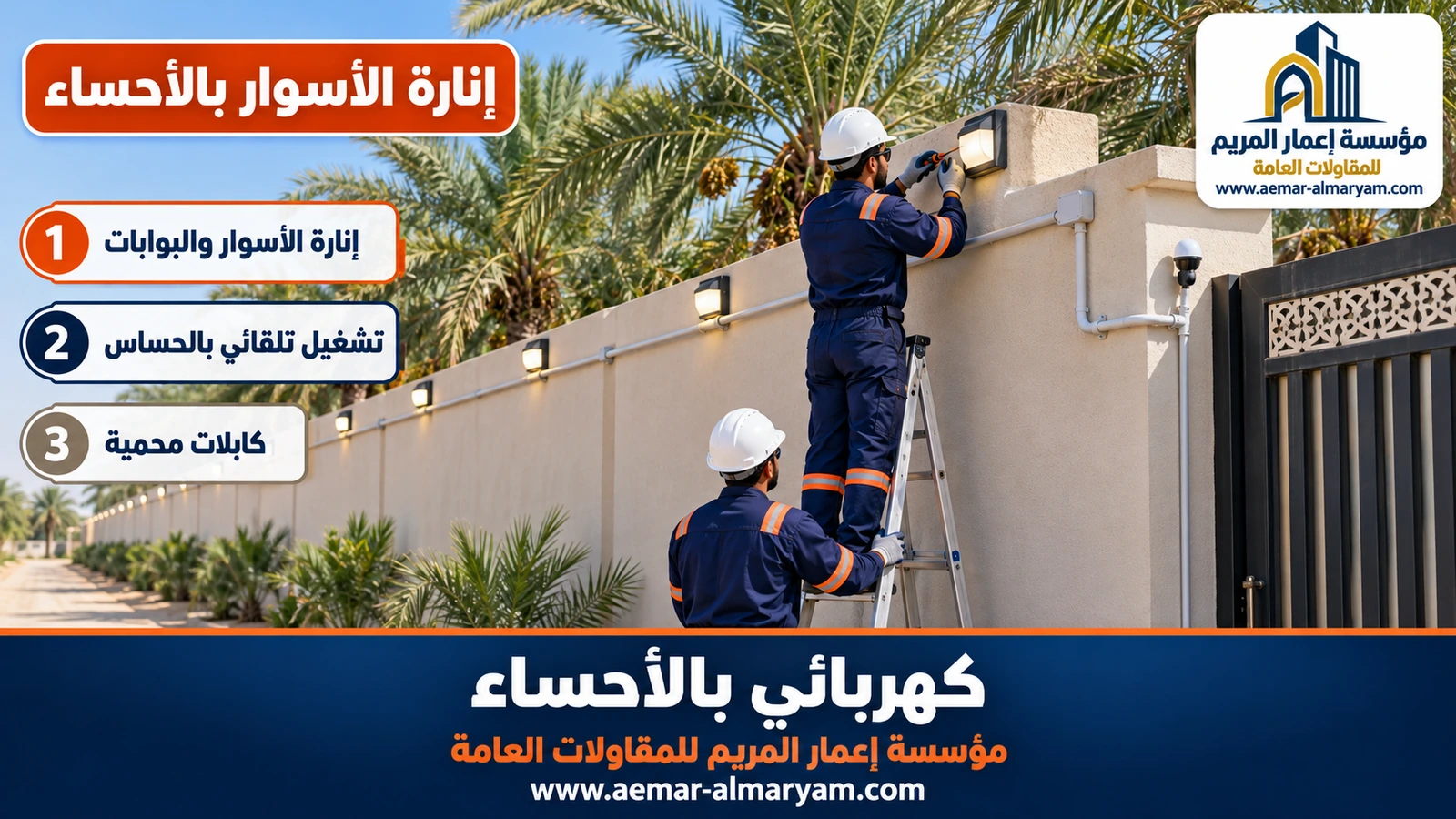 إنارة الأسوار بالأحساء