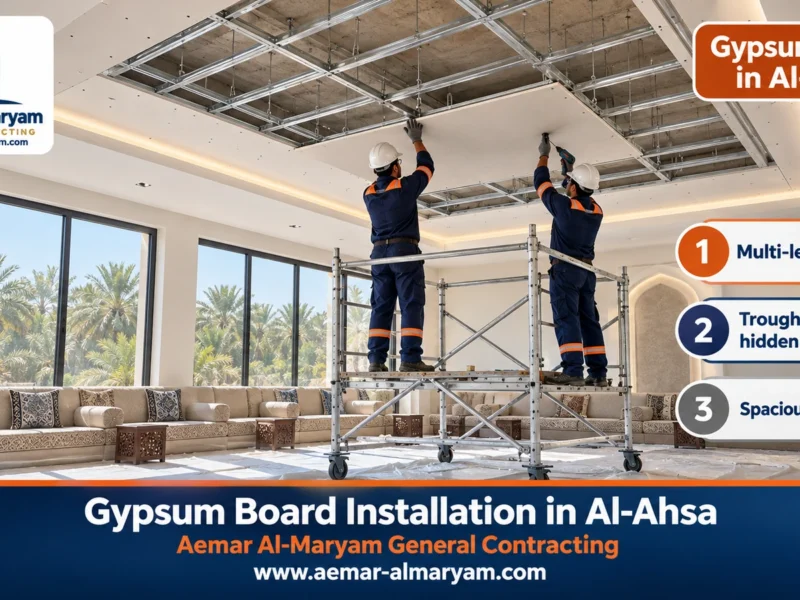 Gypsum Board Installation in Al-Ahsa