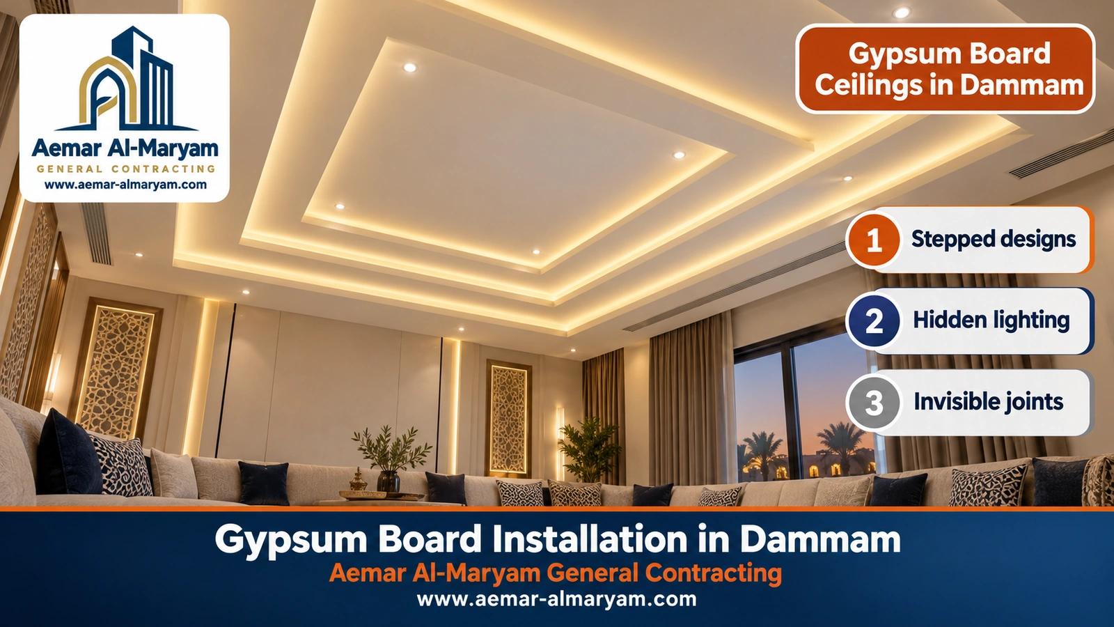 Gypsum Board Ceilings in Dammam