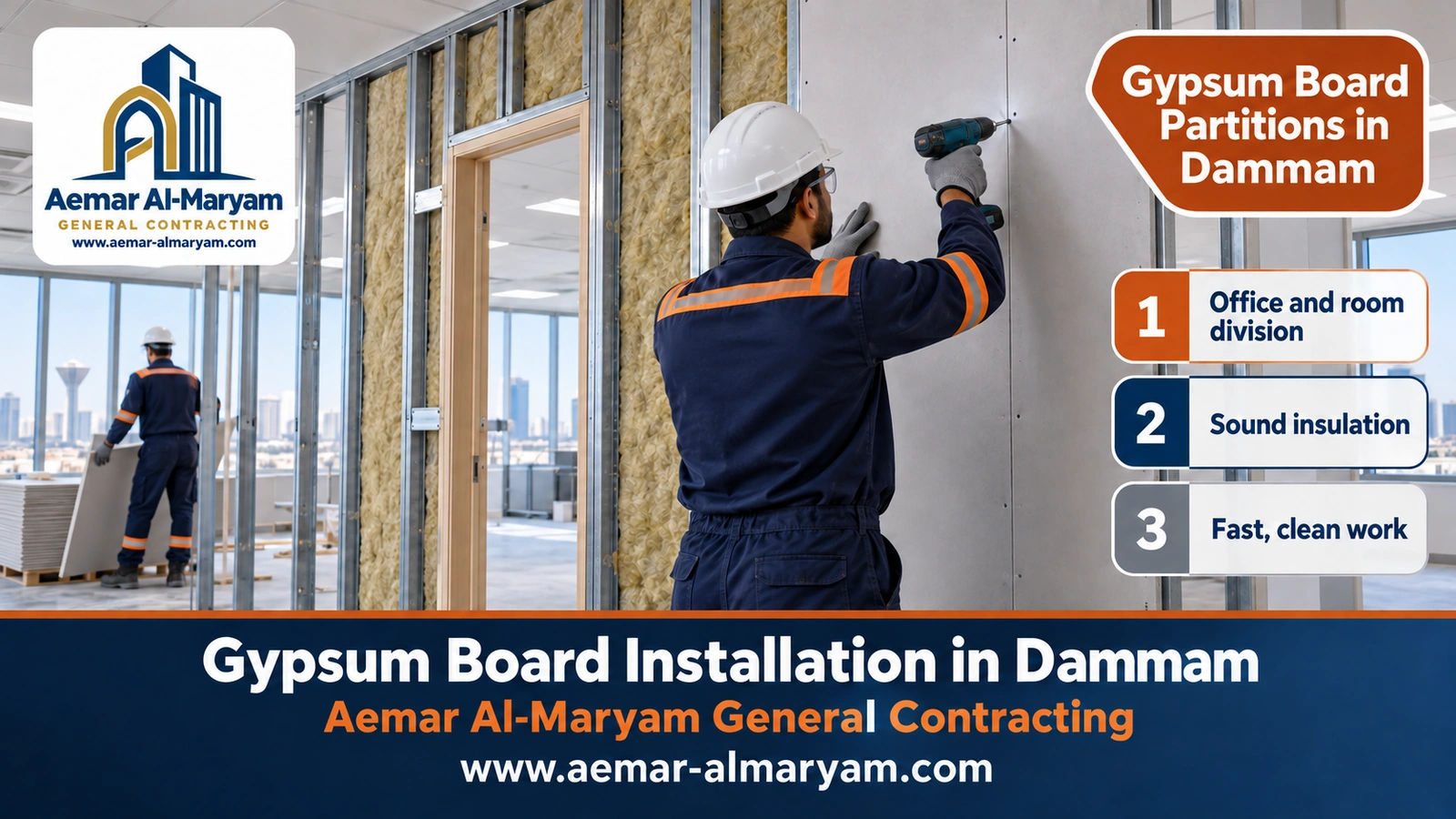 Gypsum Board Partitions in Dammam