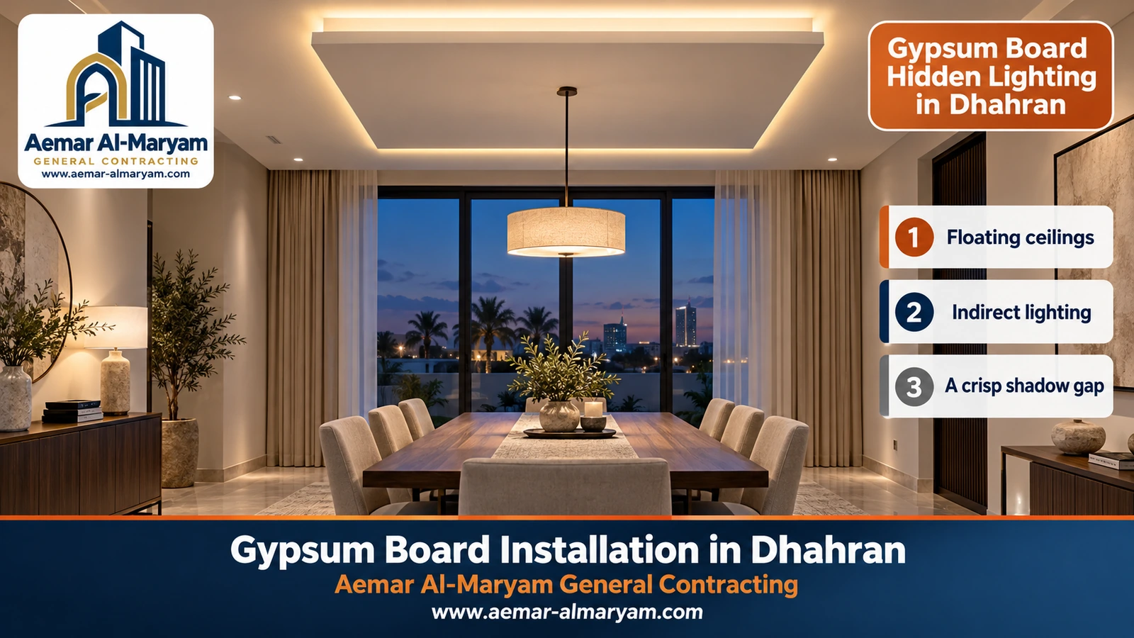 Gypsum Board Hidden Lighting in Dhahran