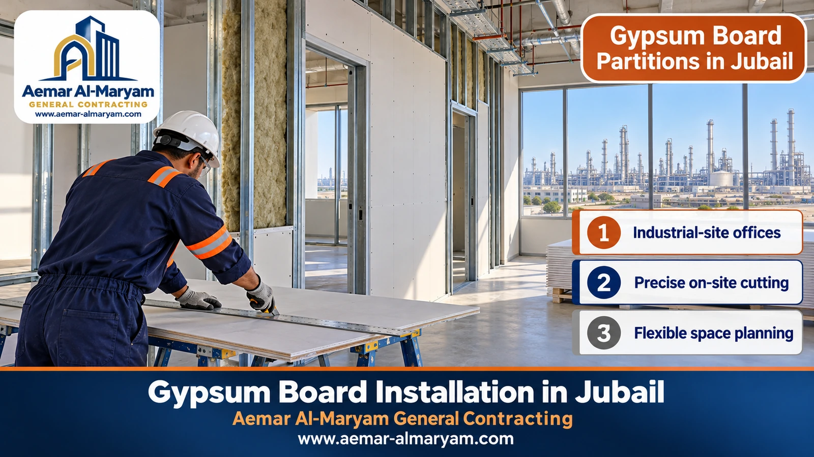 Gypsum Board Partitions in Jubail