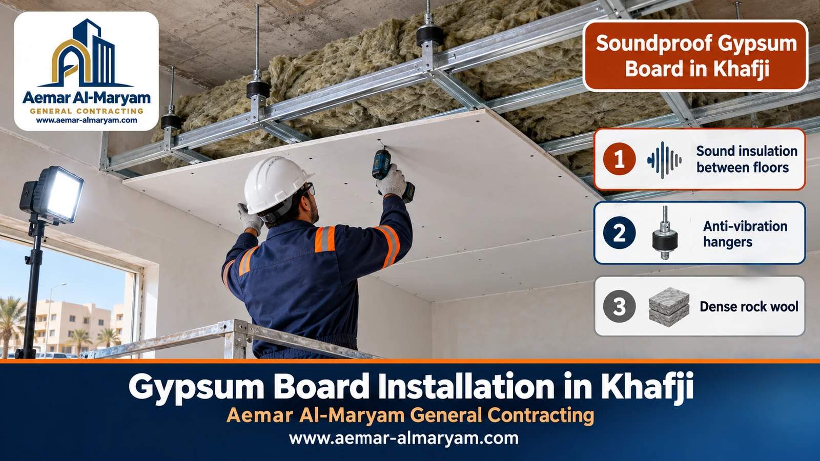 Soundproof Gypsum Board in Khafji