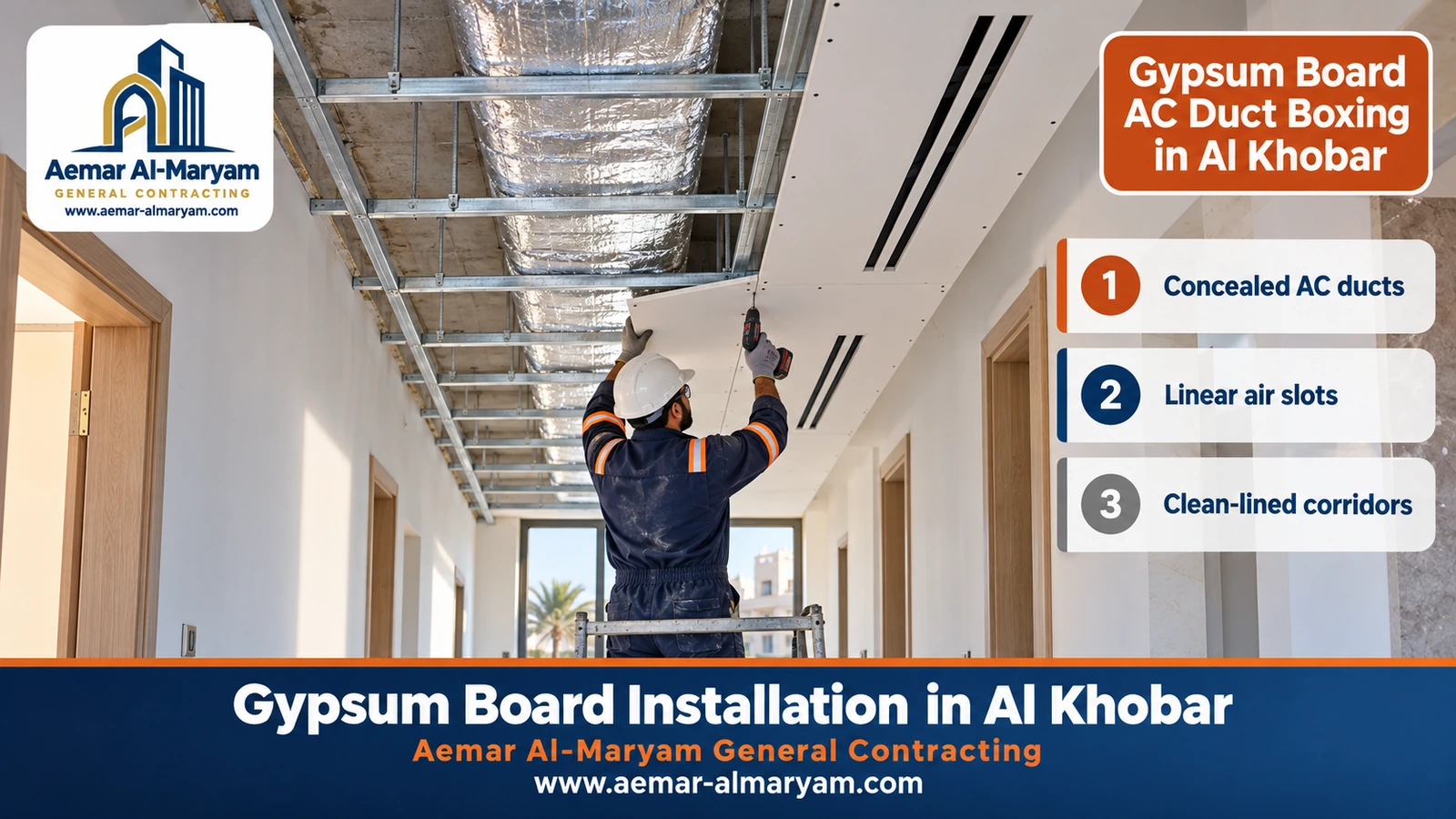 Gypsum Board AC Duct Boxing in Al Khobar