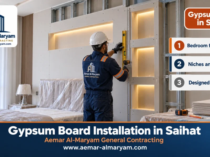 Gypsum Board Installation in Saihat
