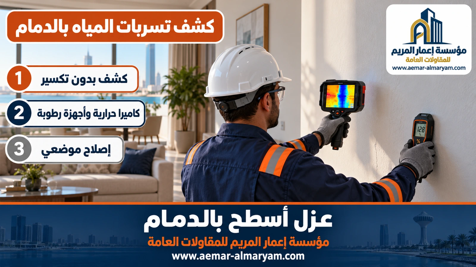 كشف تسربات المياه بالدمام